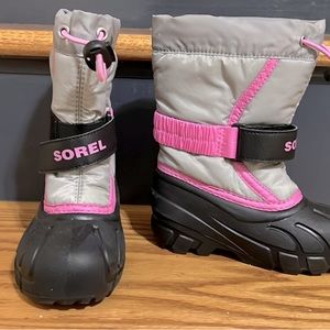 Sorel kids pink snow boots